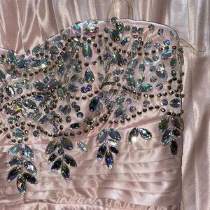 Strapless Floor Length Pink Formal Dress